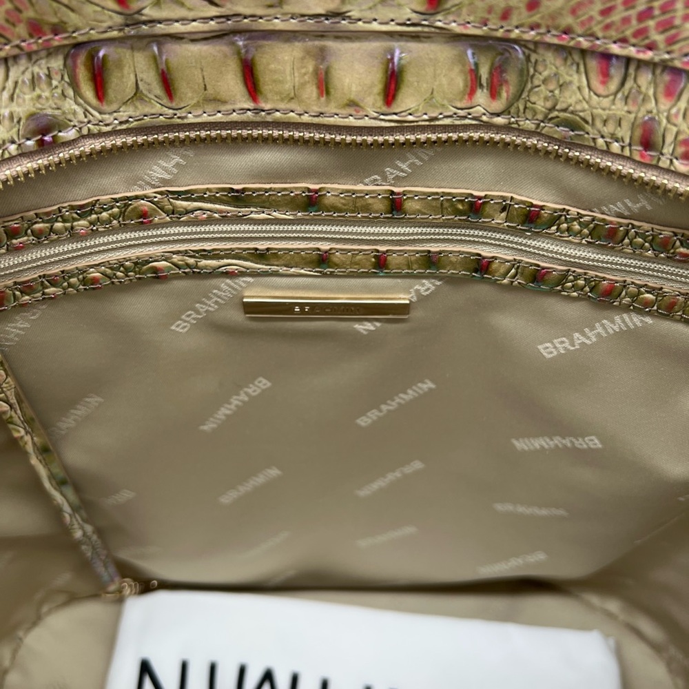 Brahmin Iridescent Multi Croc-Embossed Tote with Gold Hardware - Picture 11 of 12